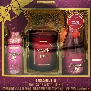Fireside Fig Bath Soak & Candle Set